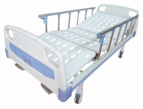 ABS床頭雙搖沖孔護(hù)理床（帶輪、護(hù)欄）